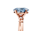 Rose gold Fancy Blue Oval  Solitaire Beaded Band with Four-Prong Setting_82