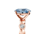 Rose gold Fancy Blue Oval  Solitaire Bezel-Set Diamond Ring with Beaded Band and Four-Prong Setting_37