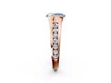 Rose gold Fancy Blue Oval  Solitaire Bezel-Set Diamond Ring with Channel-Set Band_39