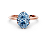 Rose gold Fancy Blue Oval  Solitaire Cathedral Diamond Ring with Six-Prong Setting_16