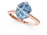 Rose gold Fancy Blue Oval  Solitaire Cathedral Diamond Ring with Six-Prong Setting_17