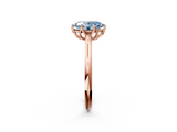 Rose gold Fancy Blue Oval  Solitaire Cathedral Diamond Ring with Six-Prong Setting_18