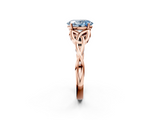 Rose gold Fancy Blue Oval  Solitaire Celtic Knot Engagement Ring with Four-Prong Setting_64