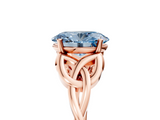 Rose gold Fancy Blue Oval  Solitaire Celtic Knot Engagement Ring with Four-Prong Setting_67