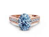 Rose gold Fancy Blue Oval  Solitaire Channel-Set Diamond Engagement Ring with Four-Prong Setting_32