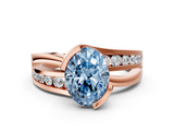 Rose gold Fancy Blue Oval  Solitaire Channel-Set Split Shank Ring with Tension Prong Setting_3