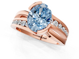 Rose gold Fancy Blue Oval  Solitaire Channel-Set Split Shank Ring with Tension Prong Setting_4