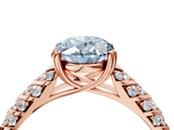 Rose gold Fancy Blue Oval  Solitaire Chevron Pave Diamond Engagement Ring with Six-Prong Setting_7