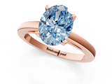 Rose gold Fancy Blue Oval  Solitaire Diamond Engagement Ring with Four-Prong Setting on a Classic Band_4