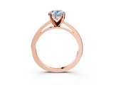 Rose gold Fancy Blue Oval  Solitaire Diamond Engagement Ring with Four-Prong Setting on a Classic Band_6