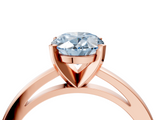 Rose gold Fancy Blue Oval  Solitaire Diamond Engagement Ring with Four-Prong Setting on a Classic Band_7