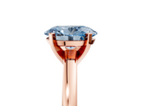 Rose gold Fancy Blue Oval  Solitaire Diamond Engagement Ring with Four-Prong Setting on a Classic Band_8