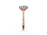 Rose gold Fancy Blue Oval  Solitaire Diamond Engagement Ring with Pave Band and Six-Prong Setting_22