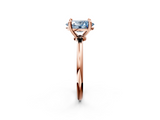 Rose gold Fancy Blue Oval  Solitaire Diamond Ring with 4-Prong Setting on a Classic Band_5