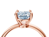 Rose gold Fancy Blue Oval  Solitaire Diamond Ring with 4-Prong Setting on a Classic Band_7