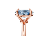 Rose gold Fancy Blue Oval  Solitaire Diamond Ring with 4-Prong Setting on a Classic Band_8