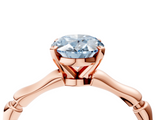 Rose gold Fancy Blue Oval  Solitaire Diamond Ring with Bamboo Band and Four-Prong Setting_66
