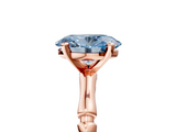 Rose gold Fancy Blue Oval  Solitaire Diamond Ring with Bamboo Band and Four-Prong Setting_67