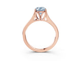 Rose gold Fancy Blue Oval  Solitaire Diamond Ring with Cathedral Band and Four-Prong Setting_69