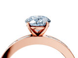 Rose gold Fancy Blue Oval  Solitaire Diamond Ring with Channel-Set Baguette Band and Four-Prong Setting_89