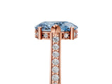 Rose gold Fancy Blue Oval  Solitaire Diamond Ring with Channel Set Band and Bezel Prong Setting_61