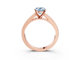 Rose gold Fancy Blue Oval  Solitaire Diamond Ring with Channel-Set Band and Four-Prong Setting_6