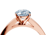 Rose gold Fancy Blue Oval  Solitaire Diamond Ring with Channel-Set Band and Four-Prong Setting_7