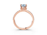 Rose gold Fancy Blue Oval  Solitaire Diamond Ring with Channel Set Band and Six-Prong Setting_51