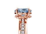 Rose gold Fancy Blue Oval  Solitaire Diamond Ring with Channel Set Band and Six-Prong Setting_53