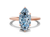 Rose gold Fancy Blue Oval  Solitaire Diamond Ring with Four-Prong Setting on a Plain Band_21
