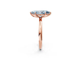 Rose gold Fancy Blue Oval  Solitaire Diamond Ring with Four-Prong Setting on a Plain Band_23