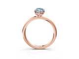 Rose gold Fancy Blue Oval  Solitaire Diamond Ring with Four-Prong Setting on a Plain Band_24