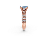 Rose gold Fancy Blue Oval  Solitaire Diamond Ring with Milgrain Pavé Band and Four-Prong Setting_39