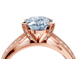 Rose gold Fancy Blue Oval  Solitaire Diamond Ring with Milgrain Pavé Band and Four-Prong Setting_41