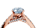 Rose gold Fancy Blue Oval  Solitaire Diamond Ring with Pavé Band and Four-Prong Setting_105