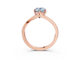 Rose gold Fancy Blue Oval  Solitaire Diamond Ring with Six-Prong Setting and Tapered Band_20