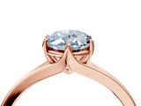 Rose gold Fancy Blue Oval  Solitaire Diamond Ring with Six-Prong Setting and Tapered Band_21