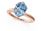 Rose gold Fancy Blue Oval  Solitaire Diamond Ring with Six-Prong Setting on a Classic Band_4