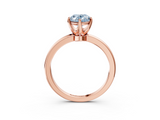 Rose gold Fancy Blue Oval  Solitaire Diamond Ring with Six-Prong Setting on a Classic Band_6