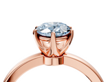 Rose gold Fancy Blue Oval  Solitaire Diamond Ring with Six-Prong Setting on a Classic Band_7