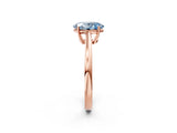 Rose gold Fancy Blue Oval  Solitaire Diamond Ring with Split Shank and Four-Prong Setting_14