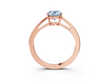 Rose gold Fancy Blue Oval  Solitaire Diamond Ring with Split Shank and Four-Prong Setting_15