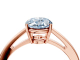 Rose gold Fancy Blue Oval  Solitaire Diamond Ring with Split Shank and Four-Prong Setting_16
