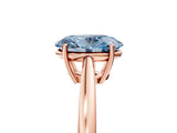 Rose gold Fancy Blue Oval  Solitaire Diamond Ring with Split Shank and Four-Prong Setting_17