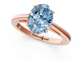 Rose gold Fancy Blue Oval  Solitaire Diamond Ring with Split Shank and Four-Prong Setting_21