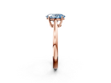 Rose gold Fancy Blue Oval  Solitaire Diamond Ring with Split Shank and Four-Prong Setting_22