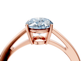 Rose gold Fancy Blue Oval  Solitaire Diamond Ring with Split Shank and Four-Prong Setting_24