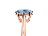 Rose gold Fancy Blue Oval  Solitaire Diamond Ring with Split Shank and Four-Prong Setting_25