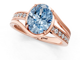 Rose gold Fancy Blue Oval  Solitaire Diamond Ring with Split Shank and Prong Setting_42