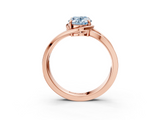 Rose gold Fancy Blue Oval  Solitaire Diamond Ring with Split Shank and Prong Setting_44
